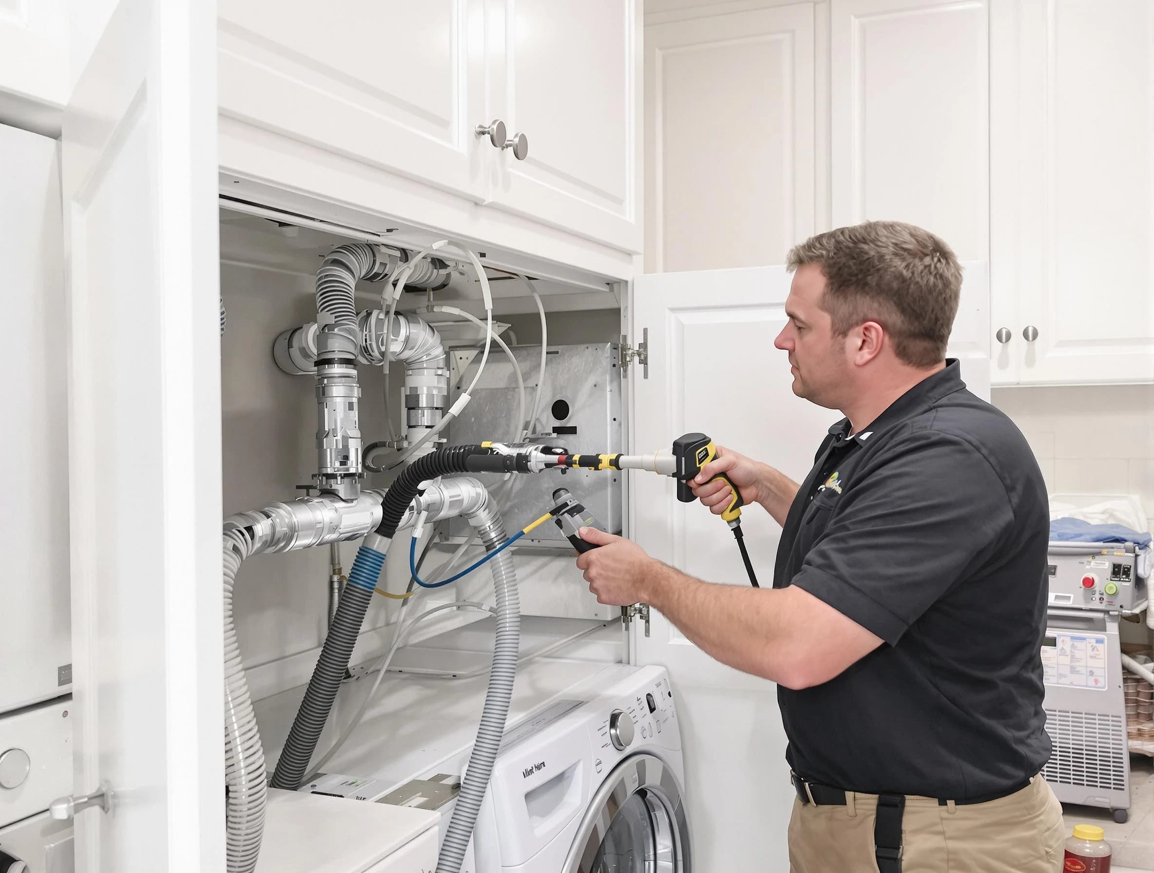 Stansbury Park Dryer Vent Cleaning professional removing severe blockage from a clogged dryer vent in Stansbury Park