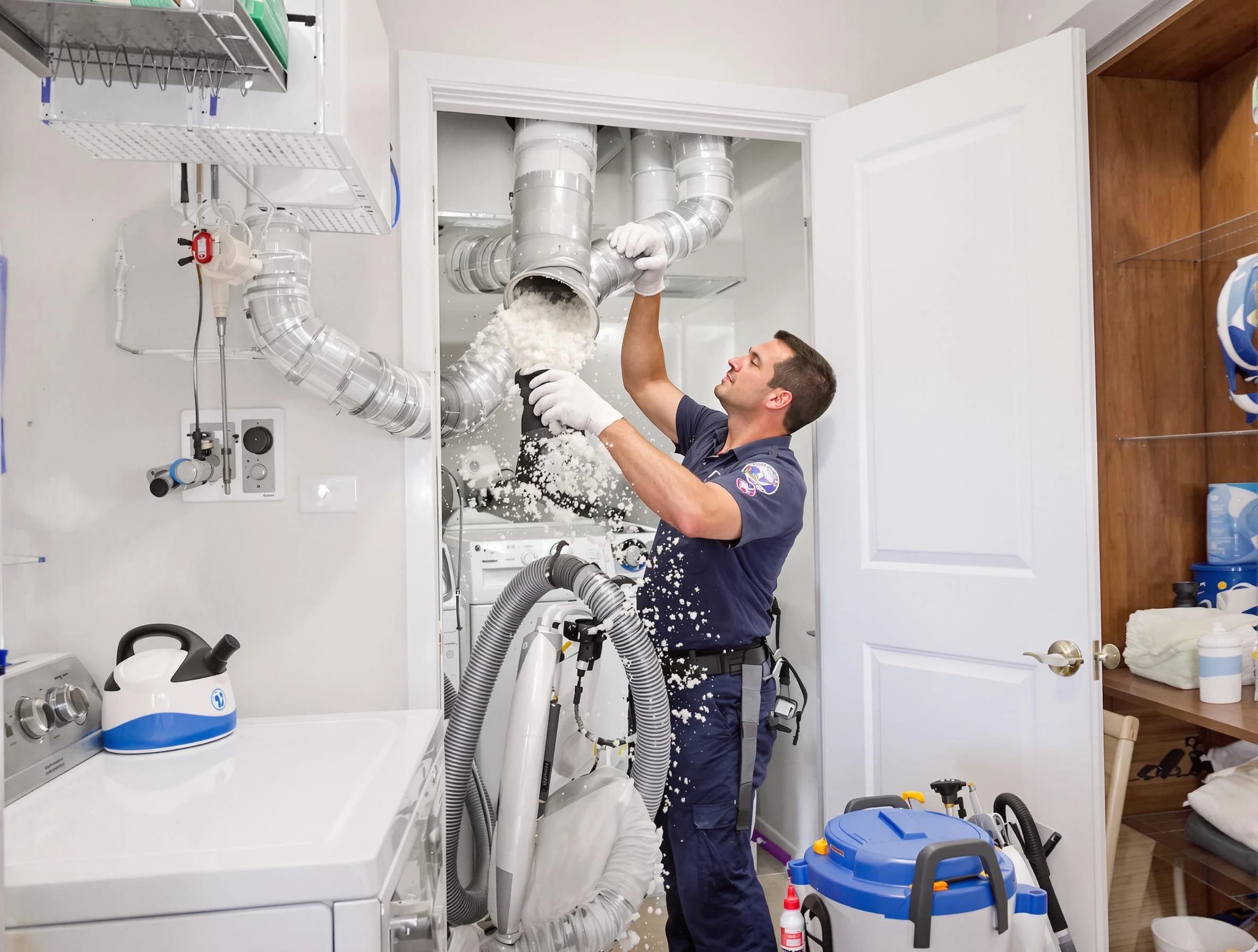 Stansbury Park Dryer Vent Cleaning technician delivering thorough residential dryer vent cleaning service in Stansbury Park