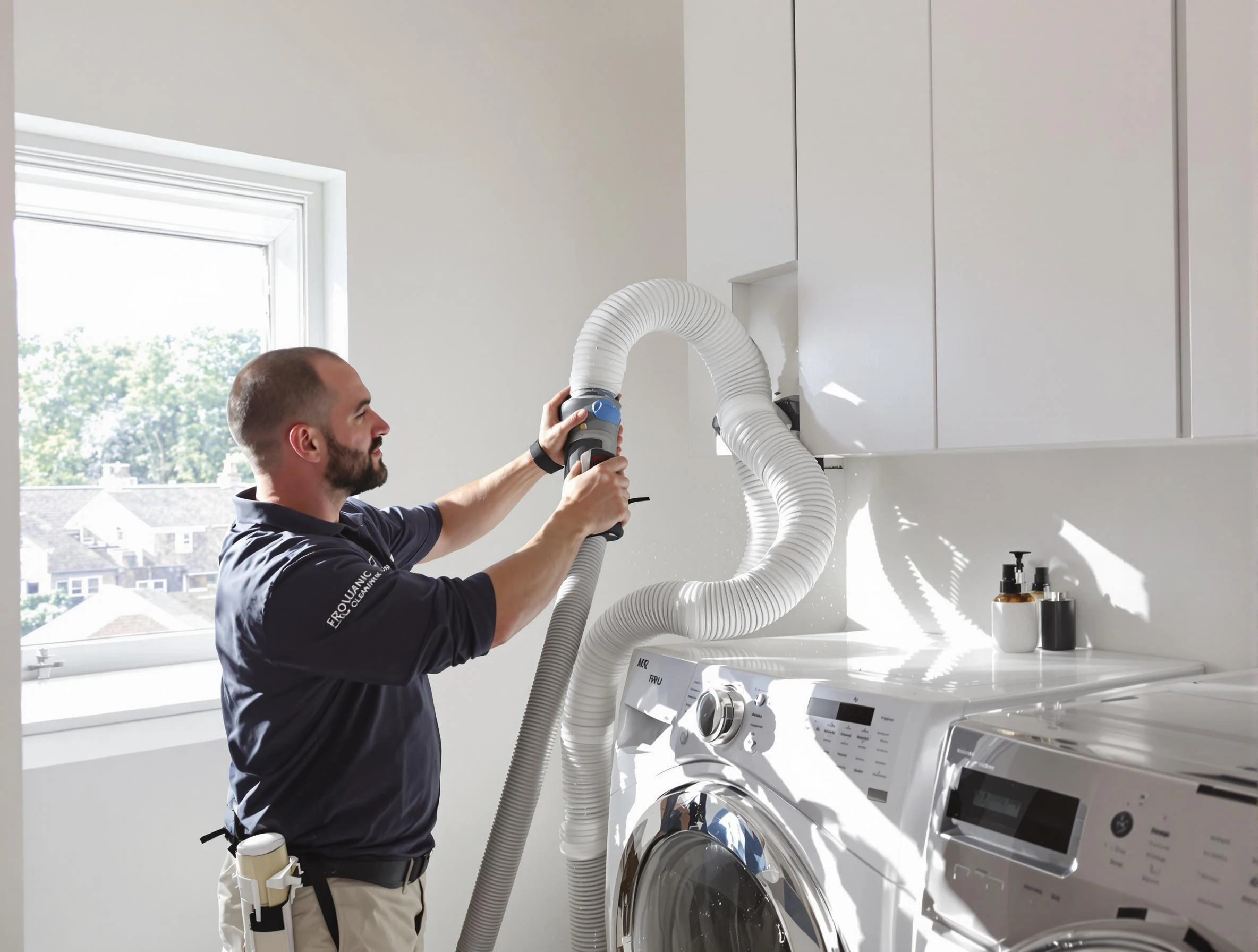 Certified Stansbury Park Dryer Vent Cleaning technician performing dryer vent cleaning in Stansbury Park